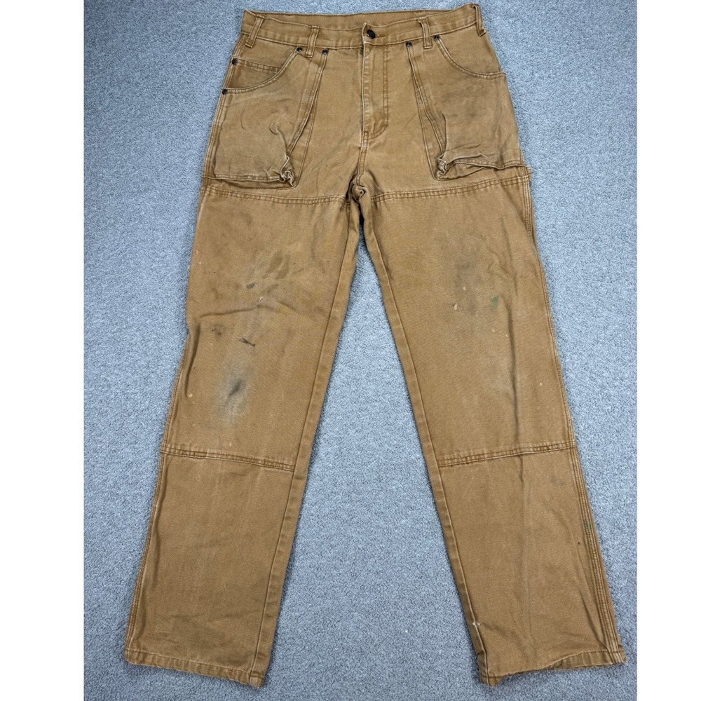 Dickies Pants Men's 32x31 Brown Duck Canvas Double Knee Cargo Utility Workwear